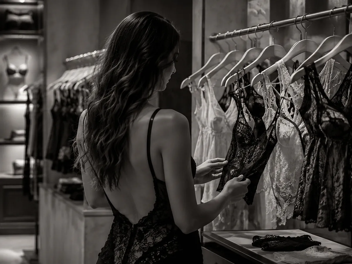 Carefully arranged lingerie prepared for a studio photography session