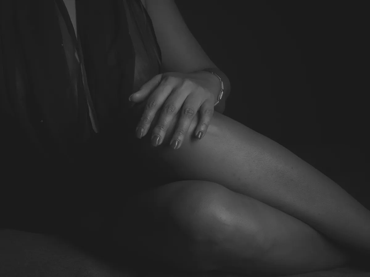 Elegant intimate portrait photographed in a private studio