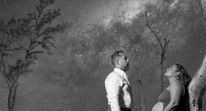 Photography of couple under Milky Way in Mauritius